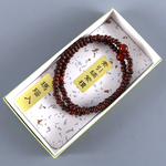 5mm　素引き縞紫檀　赤瑪瑙仕立て　二重巻　108玉　腕輪　ブレスレット　数珠　京都　UDA238