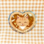 茶白猫ギラギラステッカー