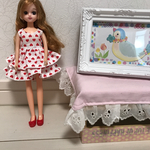 リカちゃん ハート柄2段フリルワンピース
