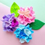 人気あじさい❤️3個セット フェルト 梅雨 お花 紫陽花 季節飾り ディスプレイ 撮影 青 紫 ピンク