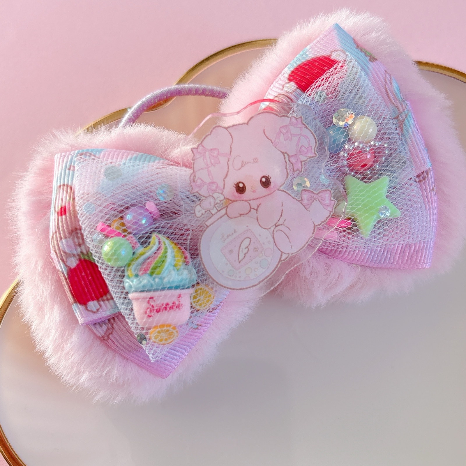キャンディ♡ チュールリボン ツイン♡ ハンドメイド リボン ヘアゴム