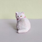 猫の彫刻ー白猫