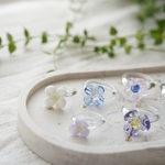 5色展開【ガラスのお花リング】