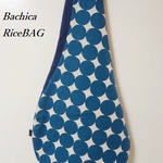 RiceBAG 　マカロン（ブルー）綿麻ポケット付き　
