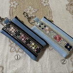 インド刺繍ブレード付き合皮ミニポーチ☆2色からお選びください(合皮黒)