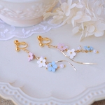 ぷち小花の螺旋　イヤリング（ピアス）