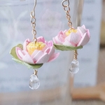 -夏咲き- 睡蓮の花　イヤリング （ピアス）