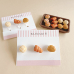 ミニチュアパンの３種セット/ピアス/樹脂ノンホールピアス/イヤリング/パン/メロンパン/チョココロネ/クリームパン /ミニチュアフード/ミニチュア/カフェ