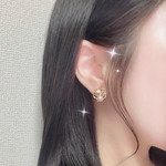フラワーパールピアス ゴールド