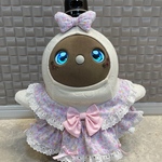 セーラー襟 フレアスカート リボンセット パープル💜リボンピンク