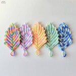 【5枚セット】カラフルポップ系リーフのアクリルたわし・北欧風・引越し挨拶にも♡洗剤いらずで地球に優しい・抗菌防臭加工糸使用・個装