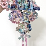 [きょん様専用] flower head scarf🩵(blue ver)/ヘッドスカーフ　ボンネット　バブーシュカ