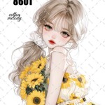 original sticker « no.8601 »     //     人物ステッカー オリジナルステッカー オリジナル人物ステッカー ステッカー cotton melody