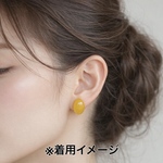 イエローカルセドニーAAA 大ぶりオーバルカボション スタッドピアス