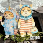 【A215-Mコラージュ素材】Glee紙モノ/シール ジャンクジャーナル　猫　デザインペーパー　ヴィンテージ  レトロ　