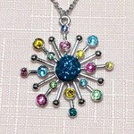 スワロフスキーのカラフルネックレス　（シルバー） 