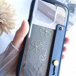 iPhoneケース　スマホケース　シルバー ワイヤーフラワー 携帯カバー