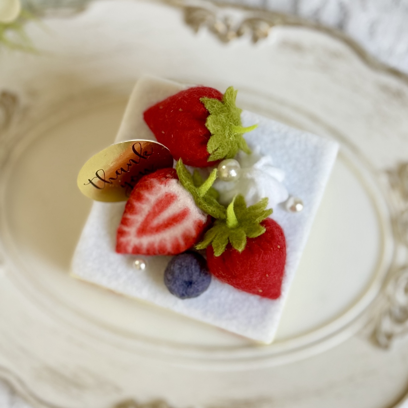 送料無料】♡苺のショートケーキ♡ フェルトケーキ フェルト製の食品