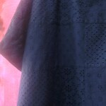 レース刺繍パッチワーク ゆったり ワンピース 黒