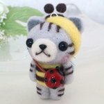 ミツバチアメショ猫ちゃんのストラップ