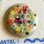 B【1連15コセット】JIRI＊IVANA#czech beadsチェコビーズ　flower13✖️12㍉ mixassort /bronze