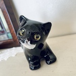 英国買い付け♪ヴィンテージ 陶器製   ケンジントンキャット/ウィンスタンレイキャット ハンドクラフ/　黒猫