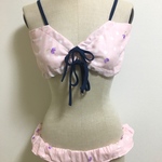 【ピンクとネイビーは最強の組み合わせだと思う】ゆるふわブラとふんどしぱんつのセット