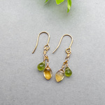 シトリン ペリドット ピアス ドロップ ＊fiore＊ ステンレス K14GF変更可能 fi097s3