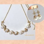 【再販】バロックパールのネックレス＆ピアス／イヤリングＳＥＴ