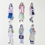春の女の子イラストシール 18枚セット｜コラージュ・ジャンクジャーナルに」