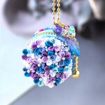 ❁紫陽花カラーマカロンポーチ大人かわいいつまみ細工アクセサリー❁ちりめん＆リバティタナローンアクセサリーケース・コインケース・小物収納◇送料込み◇