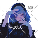 A-2060 女の子 ステッカー sticker 素材 コラージュ collage シール achashop