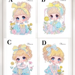 chan.ce オリジナルステッカー　　7種7枚入り  サンシャインガール🌼　たんぽぽ　可愛い　女の子　ステッカー　シール　タンポポ　