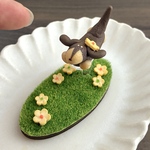 よろこび庭かけまわるわんこパン（花咲く庭）＊ミニチュア