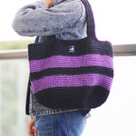 秋冬ver.トートバック　Ｍ（パープル×ブラック）受注製作