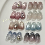 選べる❄️Bijou Gradé -ビジューグラデ- ネイルチップ　グラデーション　宝石　マグネット　フラッシュ　冬　クリスマス　バレンタイン　ブライダル　ウエディング　上品　花嫁　シンプル　パーツ