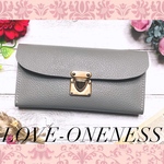 ❤️【新色♪】【大人シック】高級感×シンプルデザインの大人オシャレな総本革長財布♪大人グレー 上品 レザー 名入れ無料 買い物が楽しくなる♪