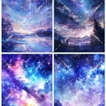 B-53 銀河 ギャラクシー 背景紙 素材 コラージュ collage シート sheet achashop
