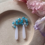 2pcs)3808)ビーズタッセル)blue#5h