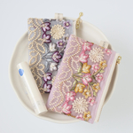 2色セット　10cmファスナー×6.5cm  インド刺繍リボン