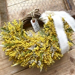 ✳︎世田谷花工房✳︎ミモザwreath✳︎ハンドメイド✳︎ドライフラワーリース✳︎ミモザハーフリース✳︎春色リース✳︎母の日