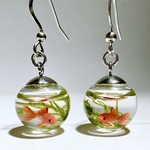 硝子の金魚玉ピアス/イヤリング