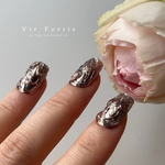 【15】𝐕𝐢𝐫 𝐅𝐨𝐫𝐭𝐢𝐬｜ネイルチップ　ブロンズ　メタリック　ニュアンス　アート　個性派　秋　冬　シャンパン　大人　モード　上品　メンズネイル　春夏　インク