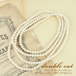 ◆再販◆４ｗａｙコットンパールのスーパーロングネックレス