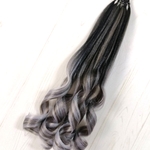 ヘアゴムエクステ・Black～LightGray・Black～LightGray