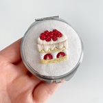 コンパクトミラー 手刺繍