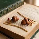 北海道どんぐりのブックマーカー Acorn  きのこ　しおり  クリスマスギフト