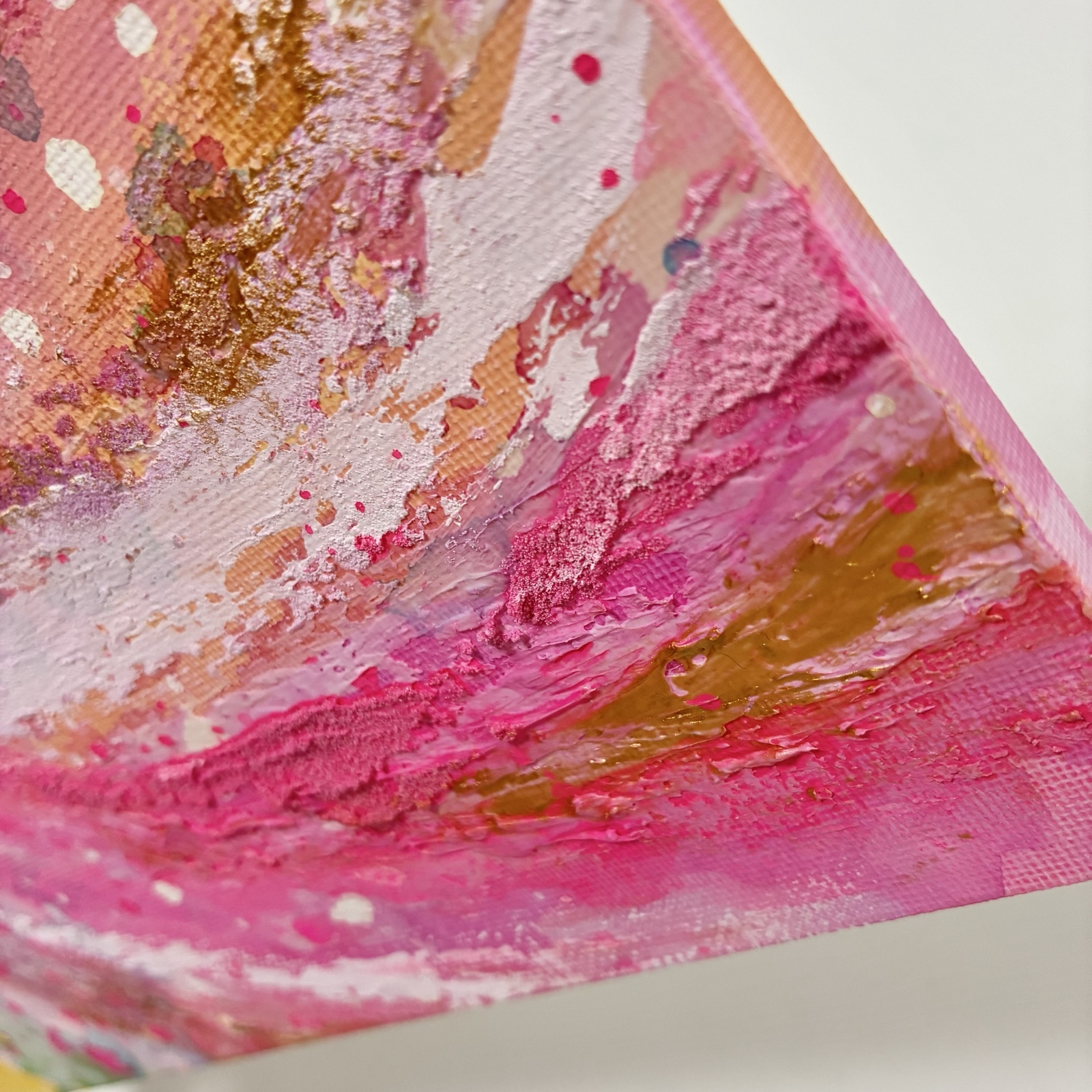 ドラマティック＊絵画 原画 抽象画 テクスチャーアート ピンク 現代