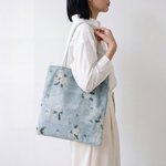 水影フラワー｜ビーズ刺繍デニムトートバッグ