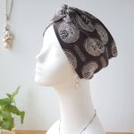 ローマっぽい柄のコットン幅広ヘアバンド ／ターバン